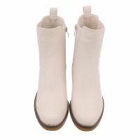 Damen High-Heel Stiefeletten - beigepu