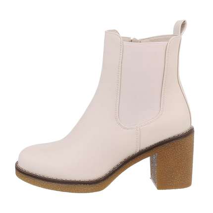 Damen High-Heel Stiefeletten - beigepu Gr. 36