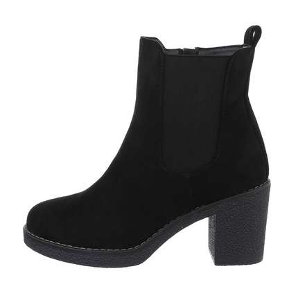 Damen High-Heel Stiefeletten - blacksuede Gr. 41