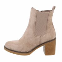 Damen High-Heel Stiefeletten - khakisuede