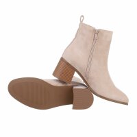 Damen High-Heel Stiefeletten - beige