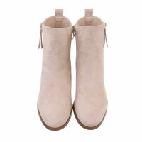 Damen High-Heel Stiefeletten - beige