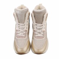 Damen Schnürstiefeletten - gold