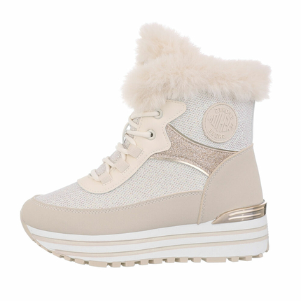 Damen Schnürstiefeletten - beige