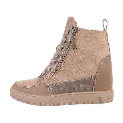 Damen Keilstiefeletten - khaki - 12 Paar