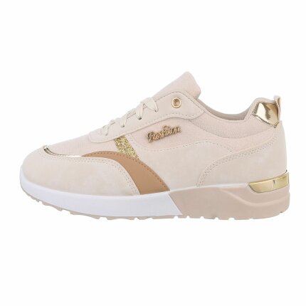 Damen Low-Sneakers - beige - 12 Paar