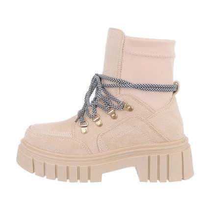 Damen Schnrstiefeletten - beige