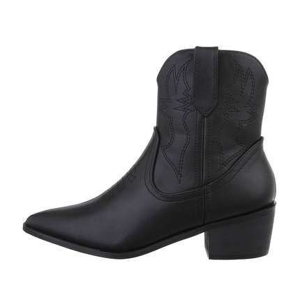 Damen Western- & Bikerboots - blackpu Gr. 38