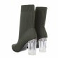 Damen High-Heel Stiefeletten - olive