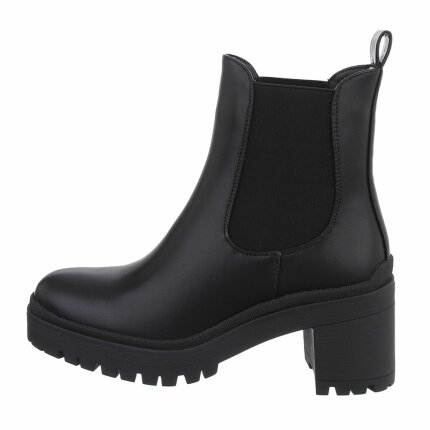 Damen High-Heel Stiefeletten - blackpu - 12 Paar