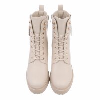 Damen High-Heel Stiefeletten - beige