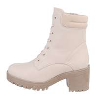 Damen High-Heel Stiefeletten - beige