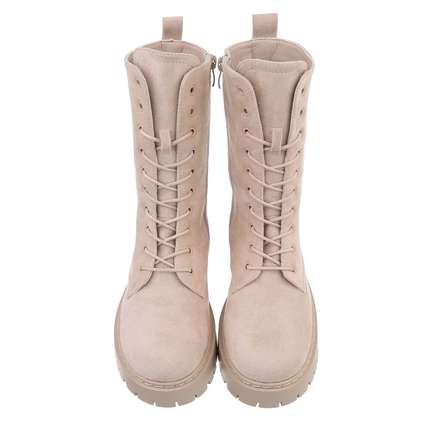 Damen Schnrstiefeletten - beige