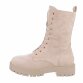Damen Schnürstiefeletten - beige Gr. 39