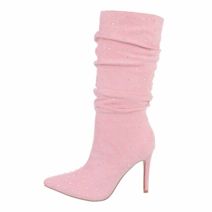 Damen High-Heel Stiefel - nude