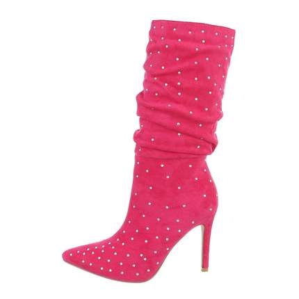 Damen High-Heel Stiefel - pink Gr. 37
