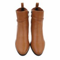 Damen High-Heel Stiefeletten - camel