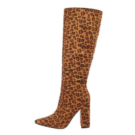 Damen High-Heel Stiefel - leopard