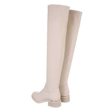 Damen Overknee-Stiefel - beigepu