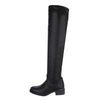 Damen Overknee-Stiefel - blackpu