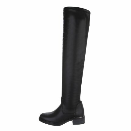 Damen Overknee-Stiefel - blackpu - 12 Paar