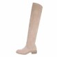 Damen Overknee-Stiefel - beigesuede