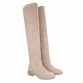 Damen Overknee-Stiefel - beigesuede