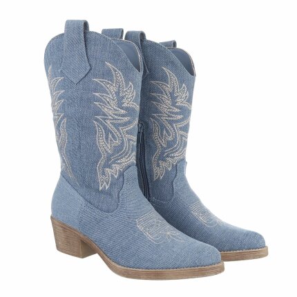 Damen Western- & Bikerboots - lblue