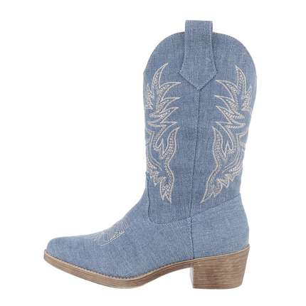 Damen Western- & Bikerboots - lblue Gr. 37