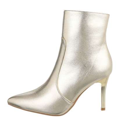 Damen High-Heel Stiefeletten - golden Gr. 38