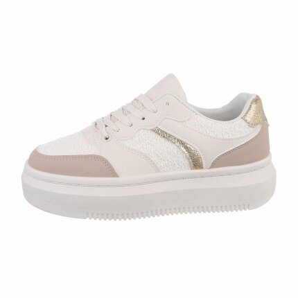Damen Low-Sneakers - beige Gr. 41