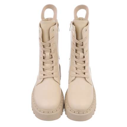 Damen Schnrstiefeletten - beige