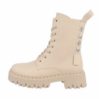 Damen Schnürstiefeletten - beige