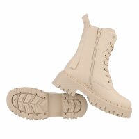 Damen Schnürstiefeletten - beige