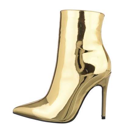 Damen High-Heel Stiefeletten - gold Gr. 36