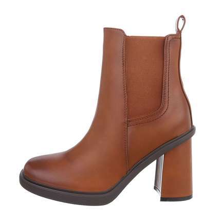 Damen High-Heel Stiefeletten - camel Gr. 36