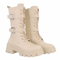 Damen Schnürstiefel - beige