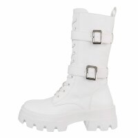 Damen Schnrstiefel - white