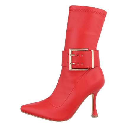 Damen High-Heel Stiefeletten - red Gr. 38