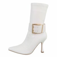Damen High-Heel Stiefeletten - white