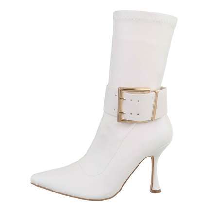 Damen High-Heel Stiefeletten - white Gr. 38
