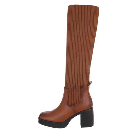 Damen High-Heel Stiefel - camel