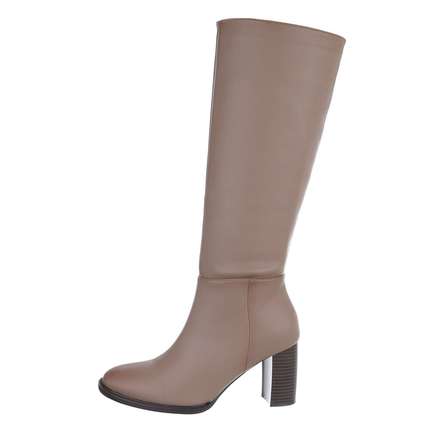 Damen High-Heel Stiefel - khaki