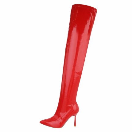 Damen Overknee-Stiefel - red