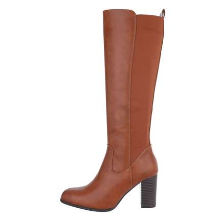 Damen High-Heel Stiefel - camel Gr. 36