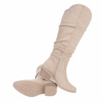 Damen High-Heel Stiefel - beige