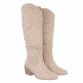 Damen High-Heel Stiefel - beige