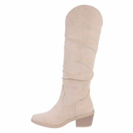 Damen High-Heel Stiefel - beige - 12 Paar