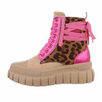 Damen Schnrstiefeletten - rosered