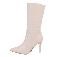 Damen High-Heel Stiefeletten - beige